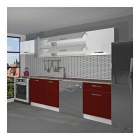 Decoraktiv Elite 280 Y Bordo Beyaz Hazır Mutfak Dolabı