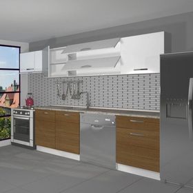 Decoraktiv Elite 280 Y MDF Ceviz Beyaz Hazır Mutfak Dolabı