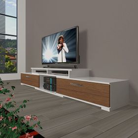 Decoraktiv Flex 130 Mdf Ceviz Siyah Tv Sehpa Ünitesi