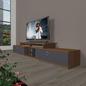 Decoraktiv Flex 130 MDF Gold Ceviz Antrasit TV Ünitesi