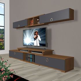 Decoraktiv Flex 5130 Mdf Gold Ceviz Antrasit Tv Sehpa Ünitesi