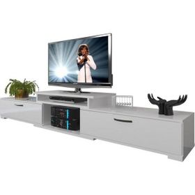 Decoraktiv Flex 5D MDF Parlak Beyaz Tv Ünitesi