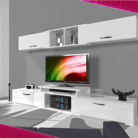 Decoraktiv Flex 5D MDF Parlak Beyaz Tv Ünitesi
