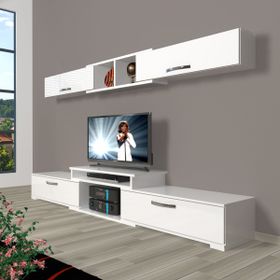Decoraktiv Flex 5D MDF Parlak Beyaz Tv Ünitesi