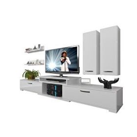 Decoraktiv Flex 5D MDF Parlak Beyaz Tv Ünitesi