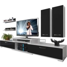 Decoraktiv Flex 5D SLM Beyaz Siyah Tv Ünitesi