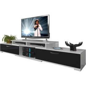 Decoraktiv Flex 5D130 MDF Beyaz Siyah Tv Ünitesi