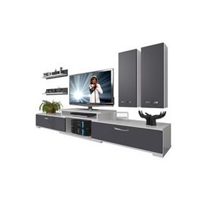 Decoraktiv Flex 5D130 MDF Beyaz Siyah Tv Ünitesi