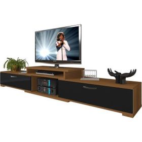 Decoraktiv Flex 5D130 MDF Ceviz Siyah Tv Ünitesi