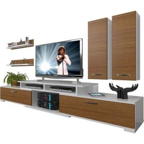 Decoraktiv Flex 5D130 SLM Beyaz Ceviz Tv Ünitesi
