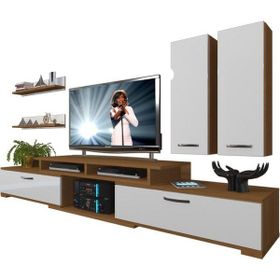 Decoraktiv Flex 5D130 SLM Beyaz Ceviz Tv Ünitesi