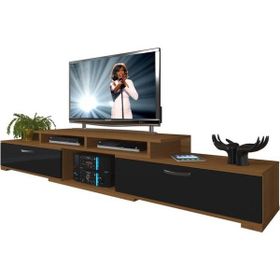 Decoraktiv Flex 5D130 SLM Ceviz Siyah Tv Ünitesi