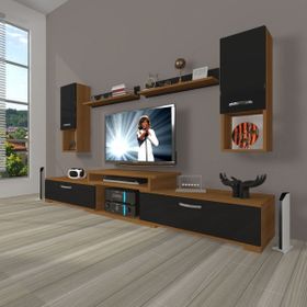 Decoraktiv Flex 5da Slm Ceviz Siyah Tv Ünitesi