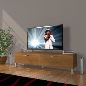 Decoraktiv Naturel Ceviz Eko 140 Slm Std Krom Ayaklı Tv Ünitesi