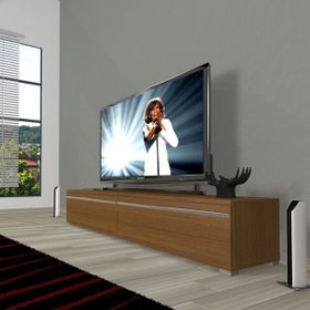 Decoraktiv Naturel Ceviz Eko 140 T Mdf Krom Ayaklı Tv Ünitesi