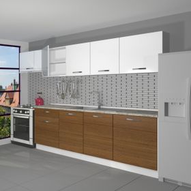 Decoraktiv Smart 280 cm Parlak Beyaz Hazır Mutfak Dolabı