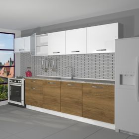 Decoraktiv Smart 280 cm Parlak Beyaz Hazır Mutfak Dolabı