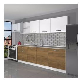 Decoraktiv Smart 280 cm Parlak Beyaz Hazır Mutfak Dolabı