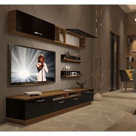 Decoraktiv Trendstyle 5220 Ceviz Siyah Slm Tv Ünitesi Tv Sehpası