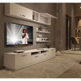 Decoraktiv Trendstyle 5220 Parlak Beyaz Slm Tv Ünitesi Tv Sehpası