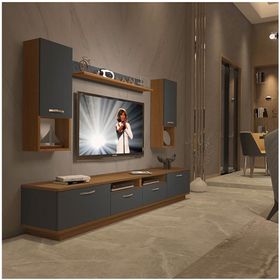 Decoraktiv Trendstyle 5220da Mdf Ceviz Antrasit Tv Ünitesi