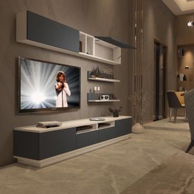 Decoraktiv Trendstyle 5220s Beyaz Antrasit Mdf Tv Ünitesi Tv Sehpası