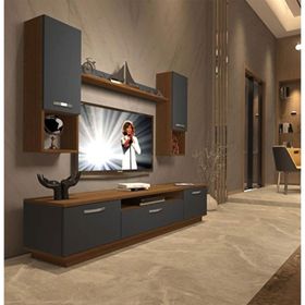 Decoraktiv Trendstyle 5da Ceviz Antrasit Mdf Tv Ünitesi Tv Sehpası
