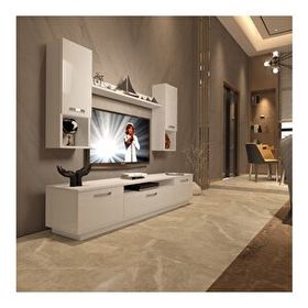 Decoraktiv Trendstyle 5da Parlak Beyaz Mdf Tv Ünitesi Tv Sehpası