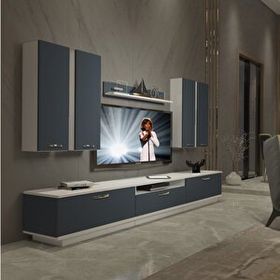 Decoraktiv Trendstyle 8d Beyaz Antrasit Mdf Tv Ünitesi Tv Sehpası