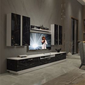 Decoraktiv Trendstyle 8d Beyaz Siyah Mdf Tv Ünitesi Tv Sehpası