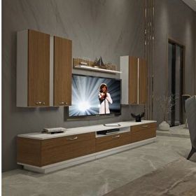 Decoraktiv Trendstyle 8d Ceviz Beyaz Slm Tv Ünitesi Tv Sehpası