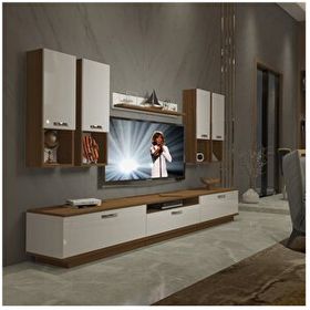 Decoraktiv Trendstyle 8da Ceviz Beyaz Slm Tv Ünitesi Tv Sehpası
