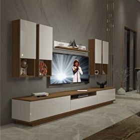 Decoraktiv Trendstyle 8das Ceviz Beyaz Slm Tv Ünitesi Tv Sehpası