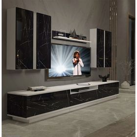 Decoraktiv Trendstyle 8ds Beyaz Siyah Mdf Tv Ünitesi Tv Sehpası