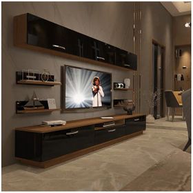 Decoraktiv Trendstyle 8y Mdf Ceviz-Siyah Tv Ünitesi