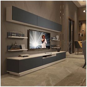 Decoraktiv Trendstyle 8ys Mdf Beyaz Antrasit Tv Ünitesi