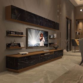 Decoraktiv Trendstyle 8ys Mdf Ceviz-Siyah Tv Ünitesi