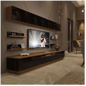 Decoraktiv Trendstyle 8ys Slm Ceviz-Siyah Tv Ünitesi
