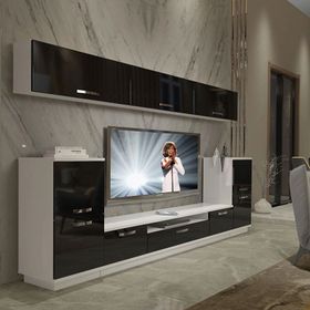 Decoraktiv Trendstyle 9 Slm Beyaz Siyah Tv Ünitesi
