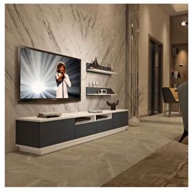 Decoraktiv Trendstyle Beyaz Antrasit 220rs Mdf Tv Ünitesi Tv Sehpası
