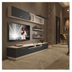 Decoraktiv Trendstyle Beyaz Antrasit 5220 Mdf Tv Ünitesi Tv Sehpası