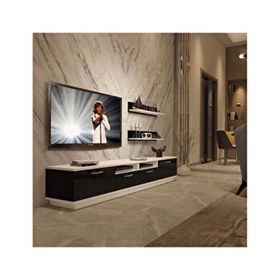 Decoraktiv Trendstyle Beyaz Siyah 220r Slm Tv Ünitesi Tv Sehpası