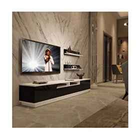 Decoraktiv Trendstyle Beyaz Siyah 220rs Mdf Tv Ünitesi Tv Sehpası