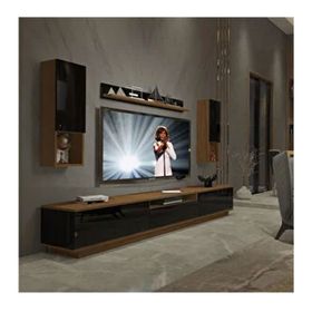 Decoraktiv Trendstyle Ceviz Siyah 270das Slm Tv Ünitesi Tv Sehpası