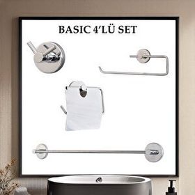 Decordem Banora Basic Krom 4'lü Lux Banyo Seti