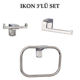 Decordem Banora Ikon Krom 3'lü Premium Banyo Seti