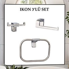 Decordem Banora Ikon Krom 3'lü Premium Banyo Seti