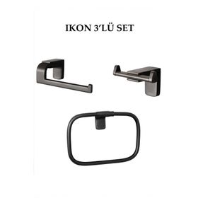 Decordem Banora Ikon Siyah 3'lü Premium Banyo Seti