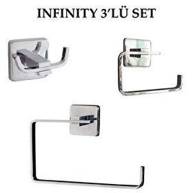 Decordem Banora Infinity Krom 3'lü Premium Banyo Seti