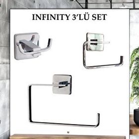 Decordem Banora Infinity Krom 3'lü Premium Banyo Seti